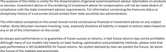 Disclaimer, Socially Responsible Investing